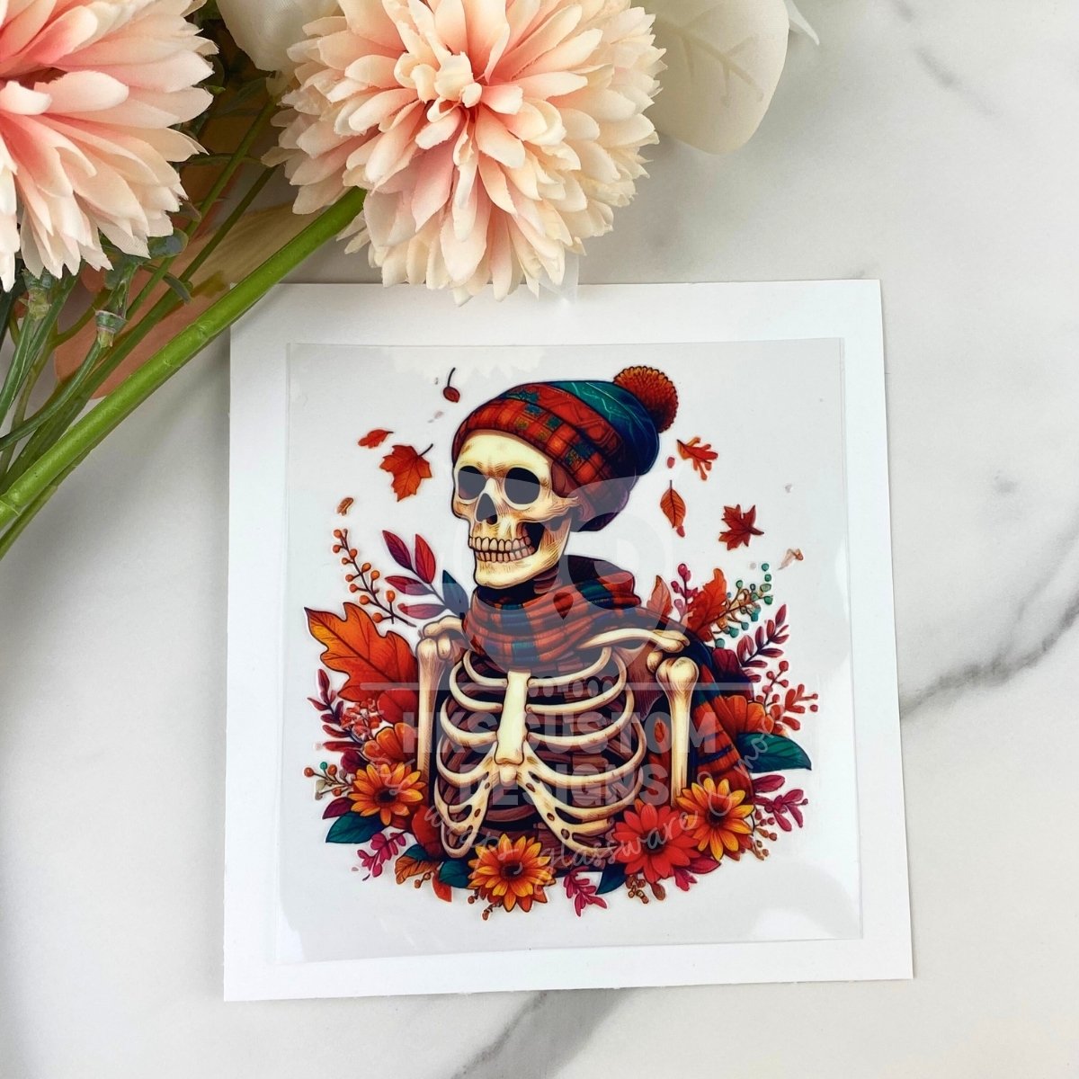 Fall Skeleton | 4" UV DTF Decal