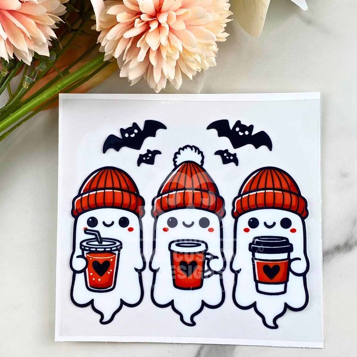 3 Coffee Ghosts | 4" UV DTF Decal