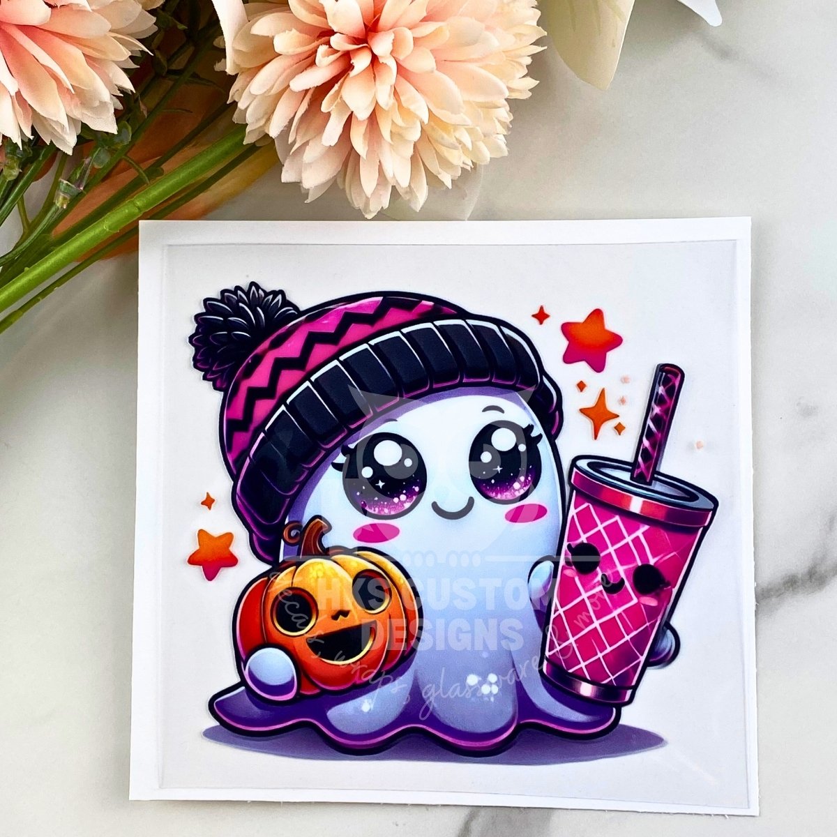 Beanie Ghost2 | 4" UV DTF Decal