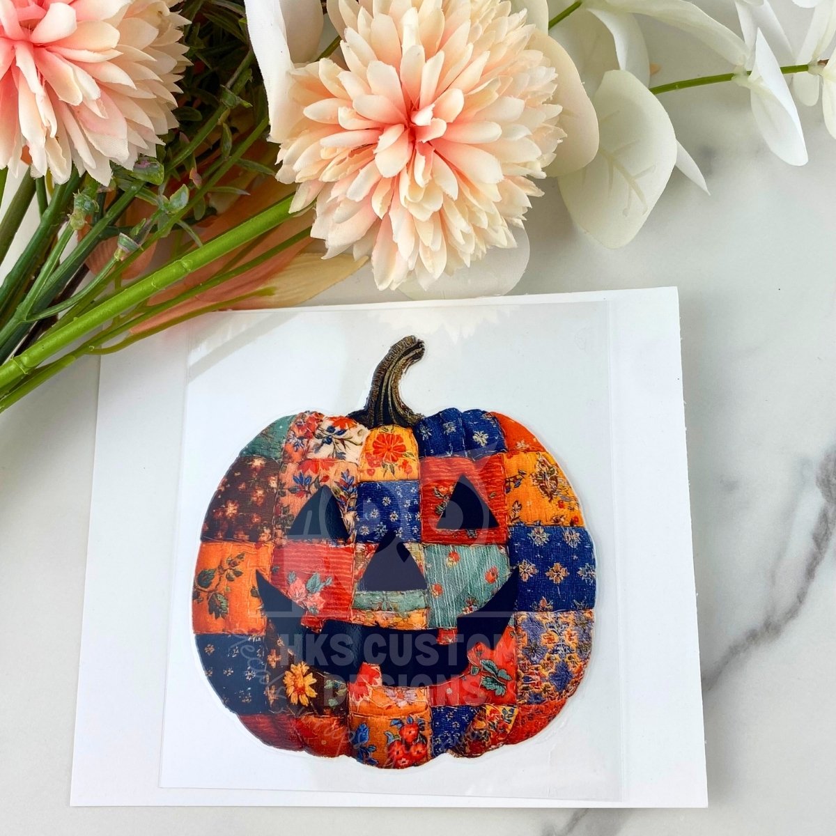 Patchwork Pumpkin | 4" UV DTF Decal