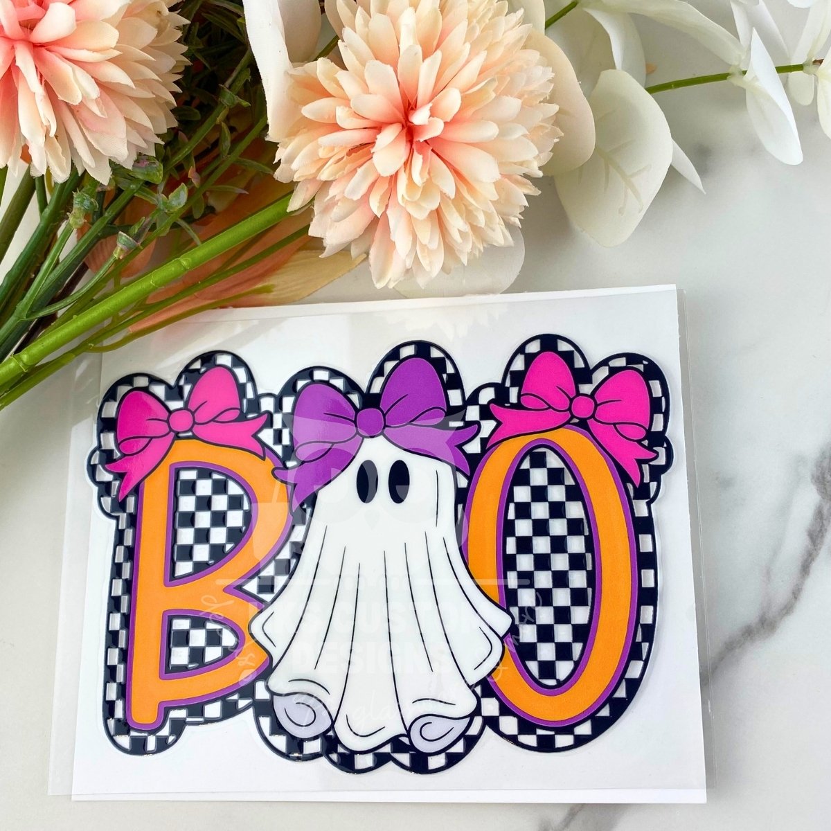 Boo Checkered Ghost | 4" UV DTF Decal