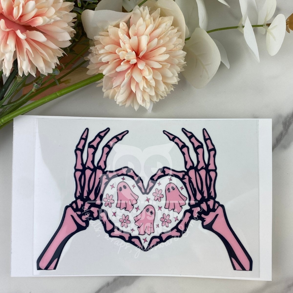 Skeleton Heart | 4" UV DTF Decal