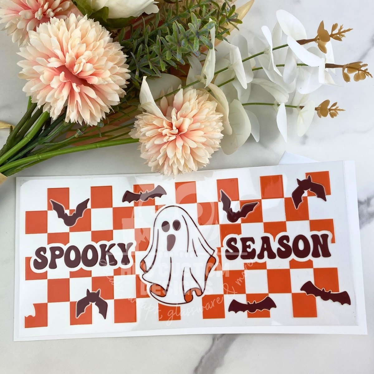 Spooky Season Checkered | 16 oz UV DTF Wrap