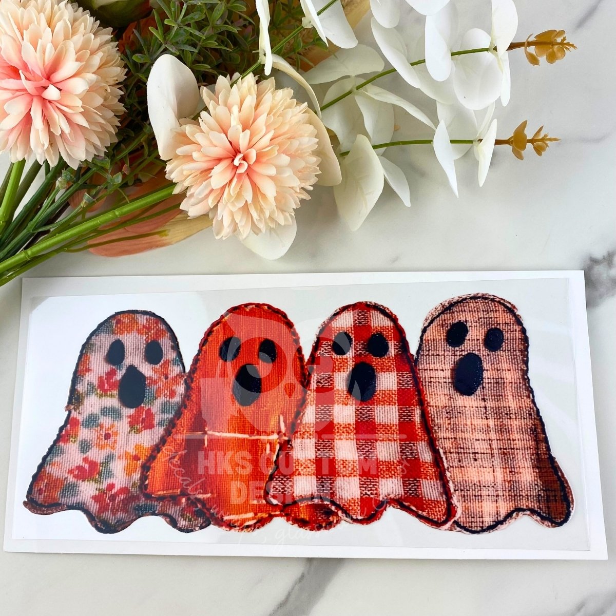 Four Felt Ghosts | 16 oz UV DTF Wrap