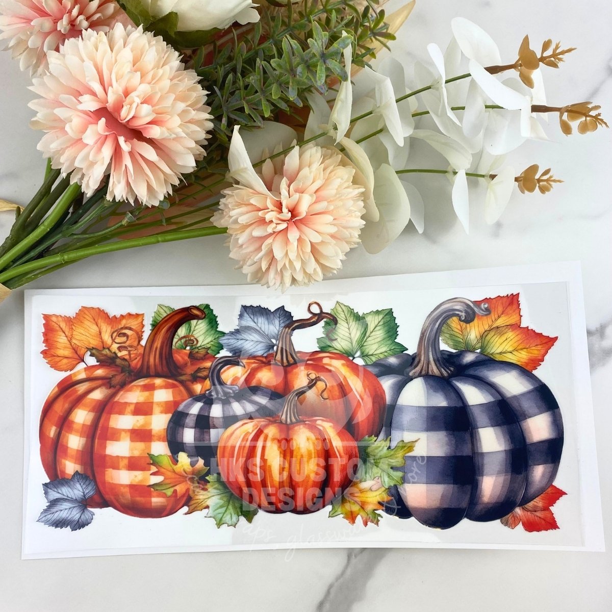 Plaid Pumpkins | 16 oz UV DTF Wrap