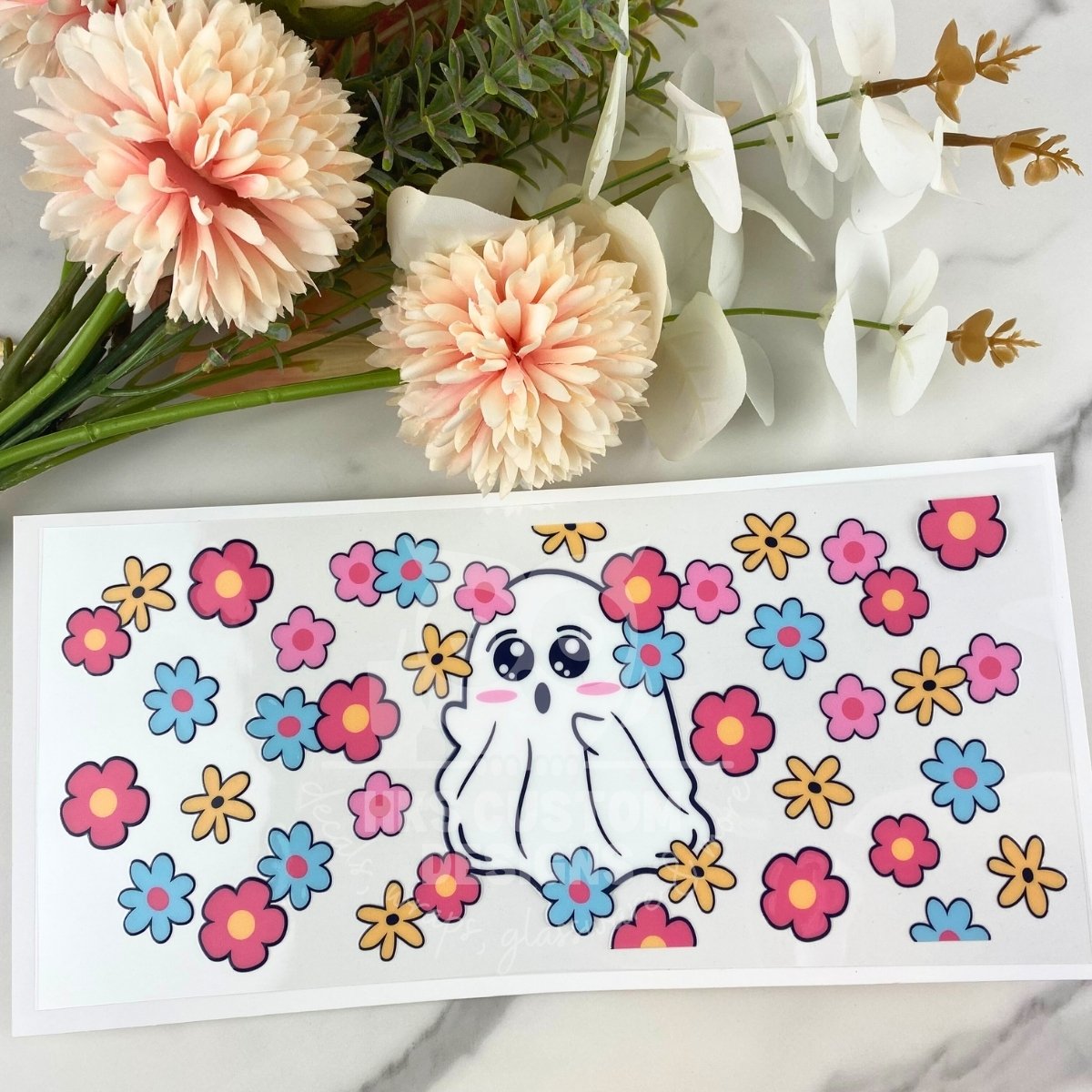 Floral Ghost | 16 oz UV DTF Wrap