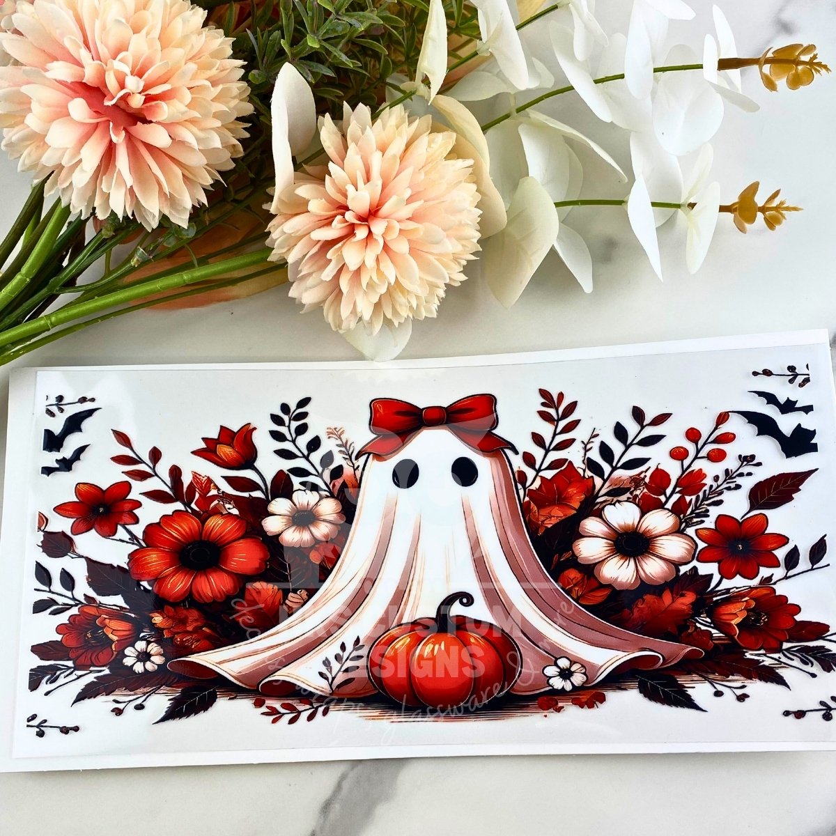 Fall Floral Ghost2 | 16 oz UV DTF Wrap