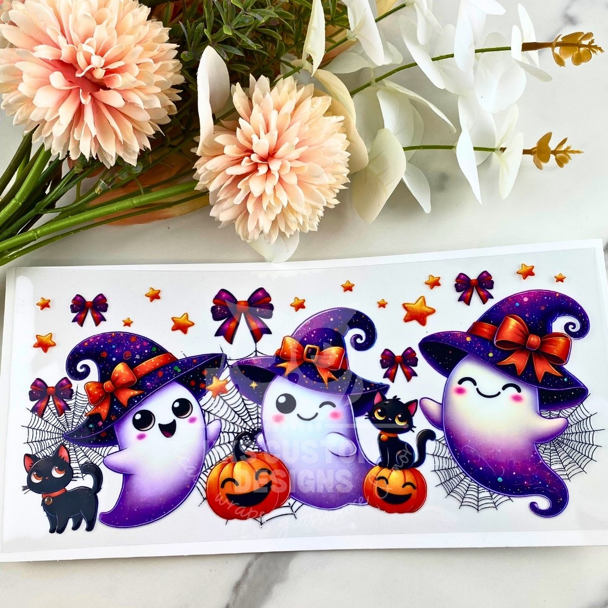 3 Purple Ghosts | 16 oz UV DTF Wrap