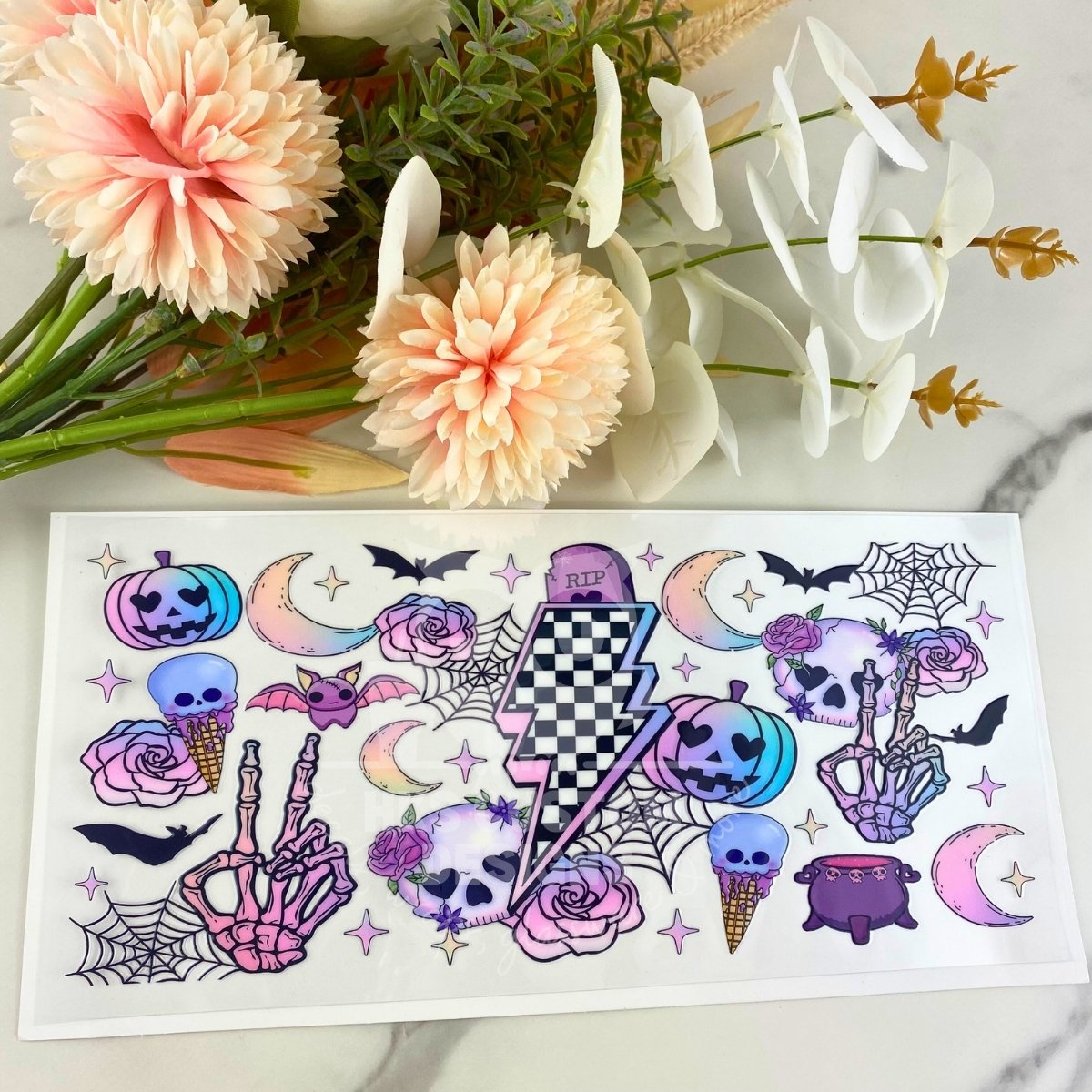 Iridescent Halloween | 16 oz UV DTF Wrap