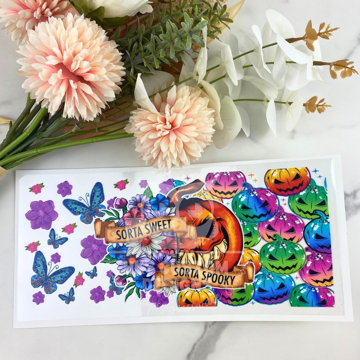 Sorta Sweet Sorta Spooky Pumpkin | 16 oz UV DTF Wrap
