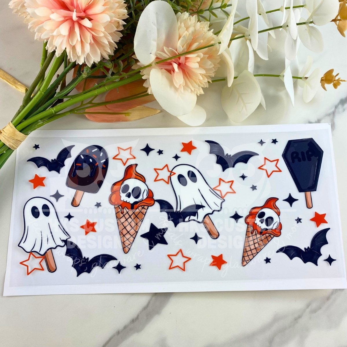 Spooky Ice Cream | 16 oz UV DTF Wrap