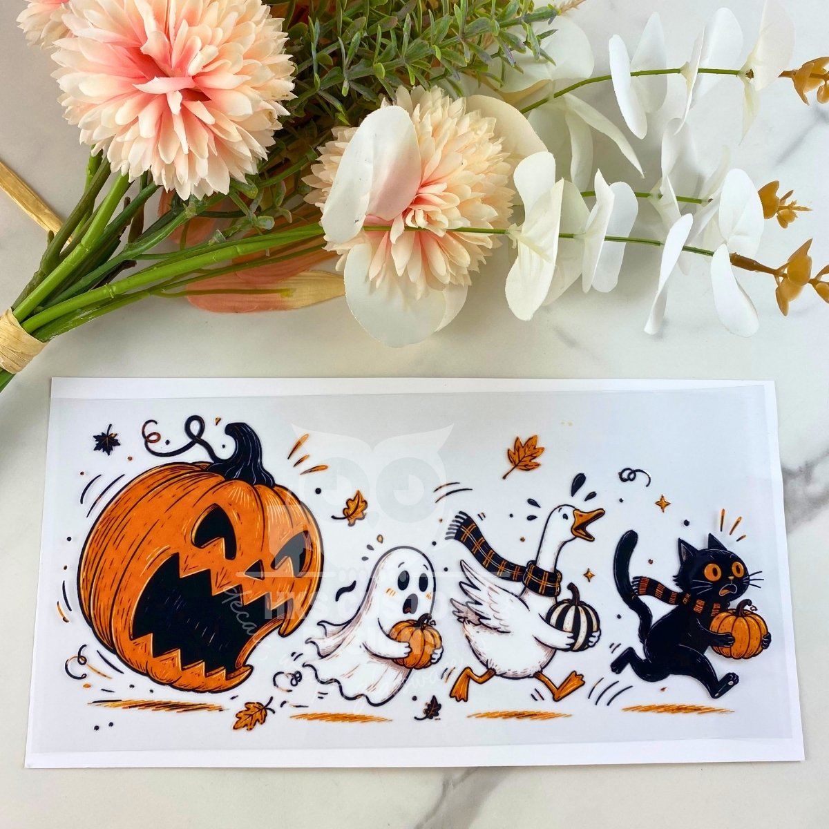 Pumpkin Chase | 16 oz UV DTF Wrap