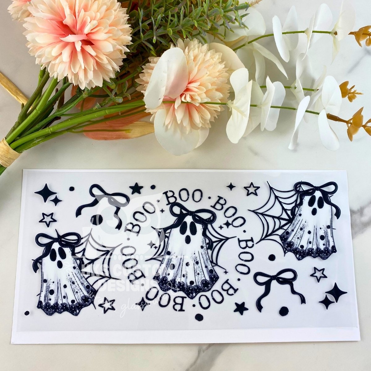Boo Lace Ghosts | 16 oz UV DTF Wrap