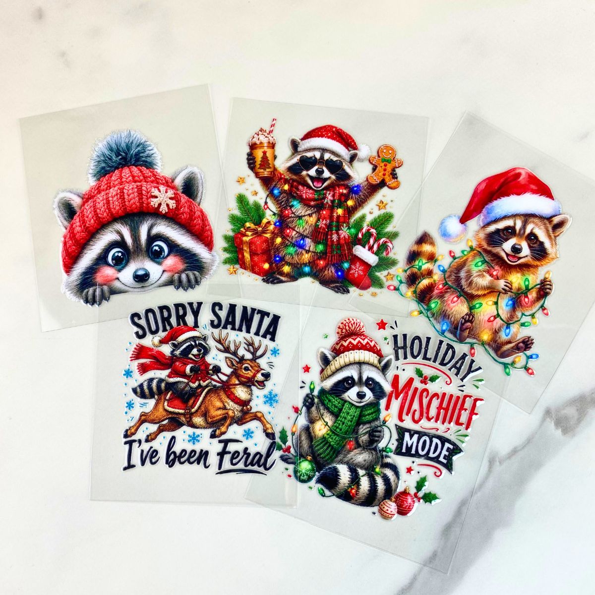 Raccoon Bundle | 3" UV DTF Ornament Decal