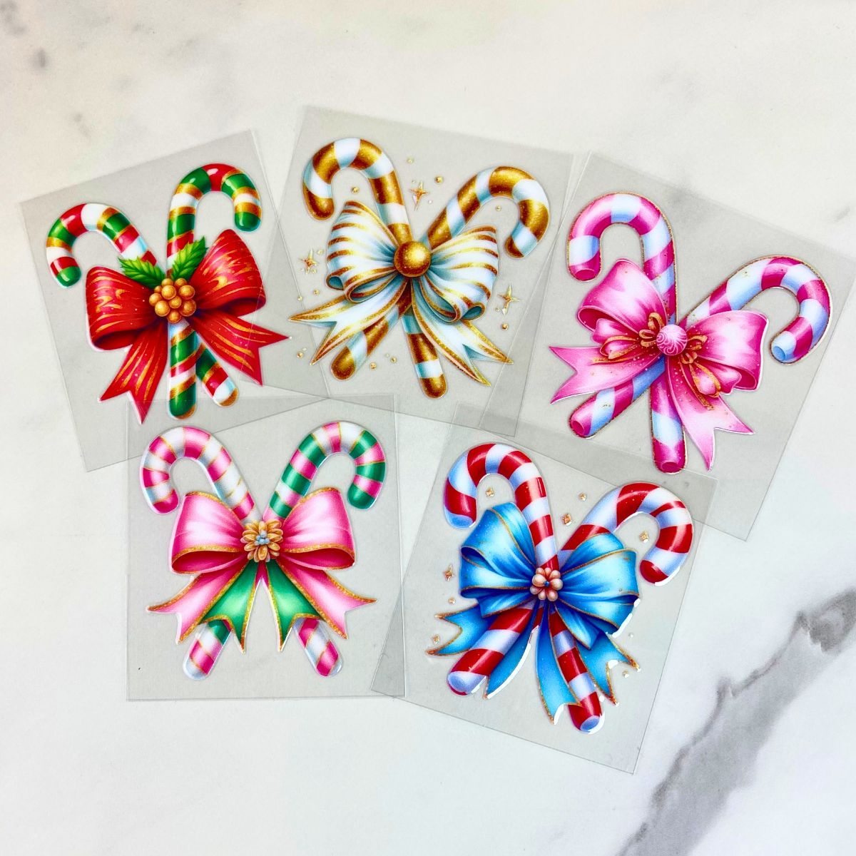 Candy Canes Bundle | 3" UV DTF Ornament Decal
