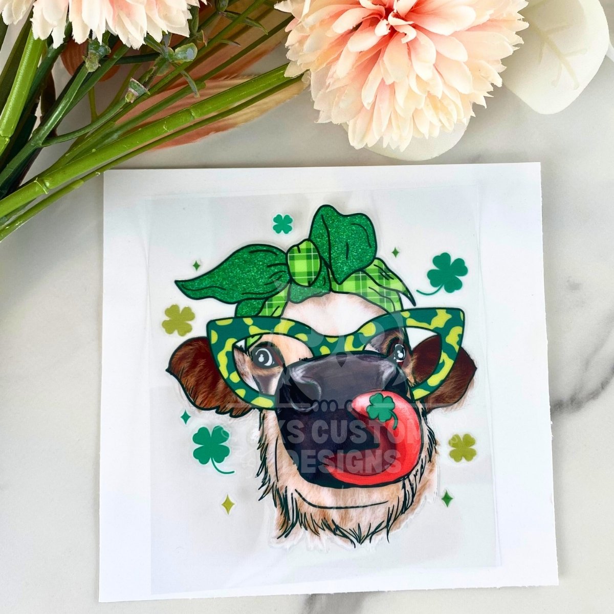 St. Patrick's Day Cow | 4" UV DTF Decal