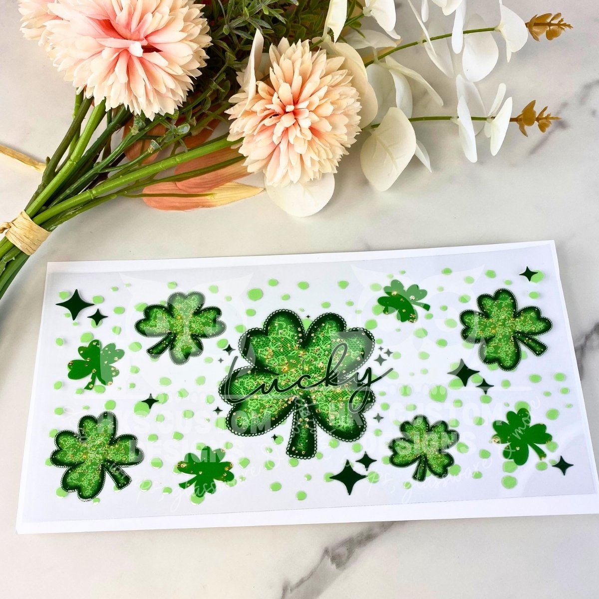 Lucky Shamrock | 16 oz UV DTF Wrap