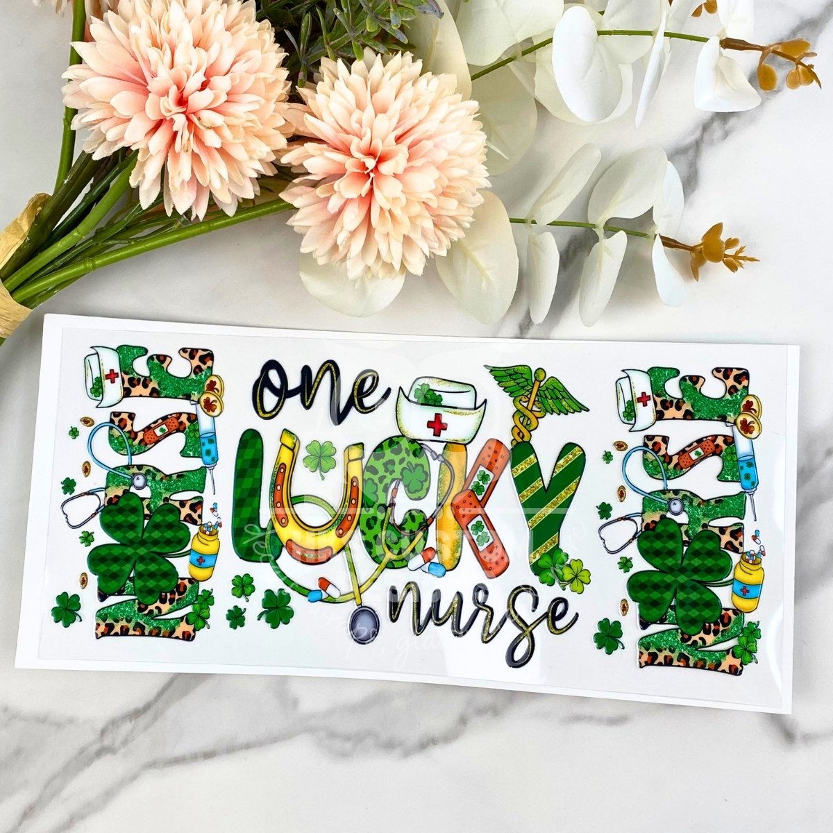 One Lucky Nurse | 16 oz UV DTF Wrap