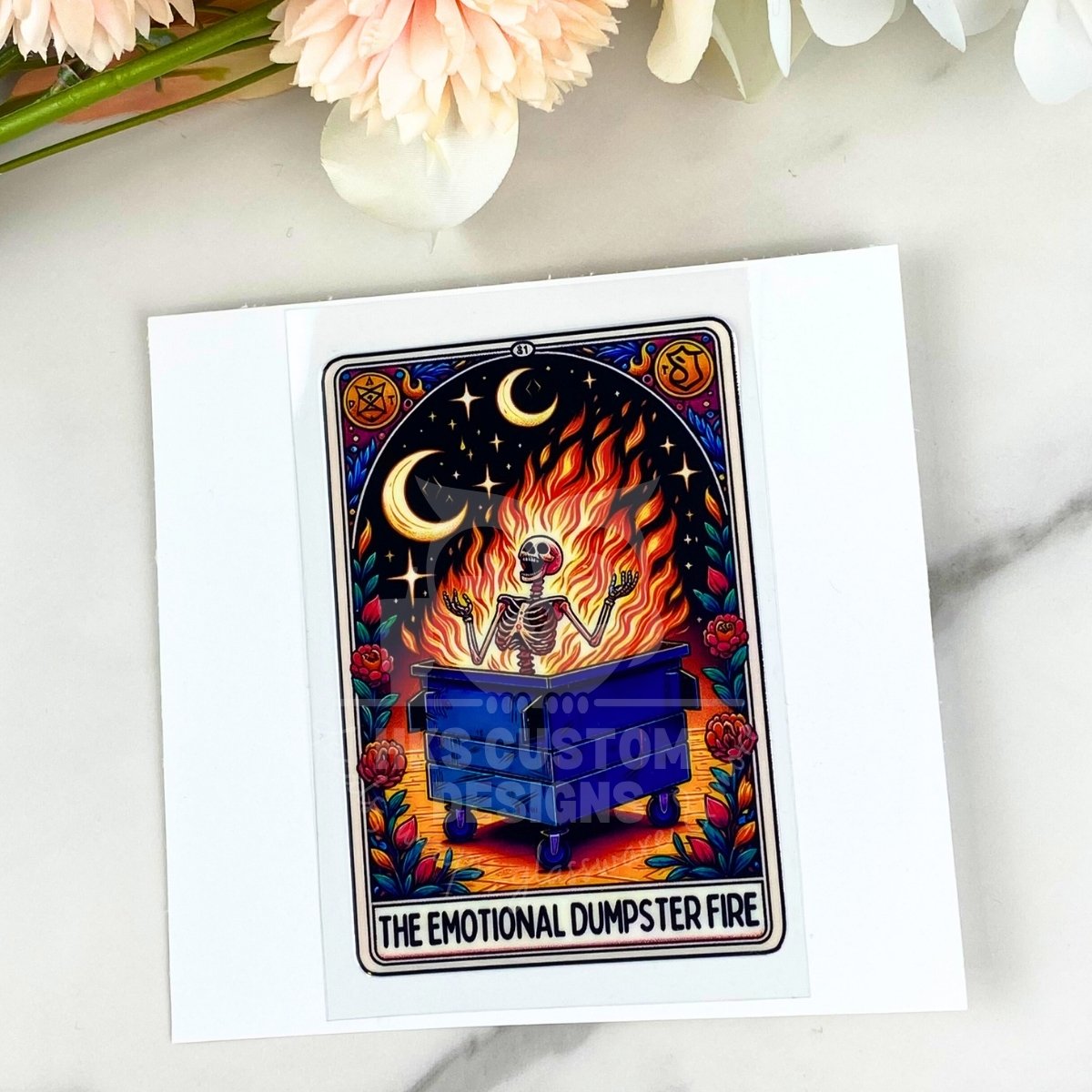The Emotional Dumpster Fire | 4" Tarot Decals