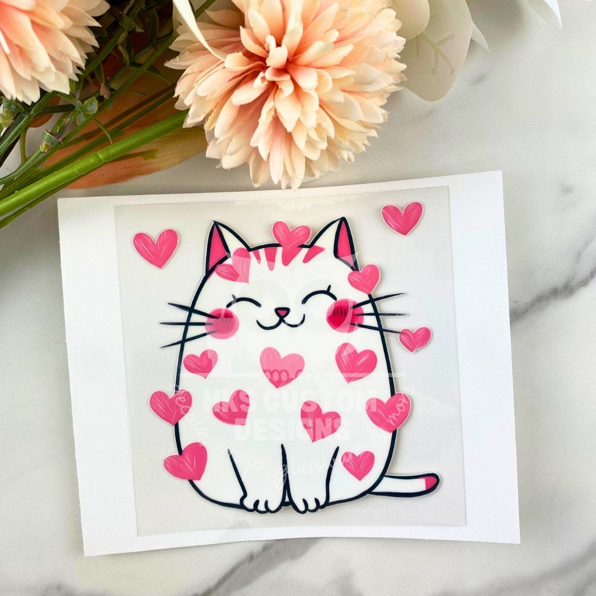 Heart Cat | 4" UV DTF Decal