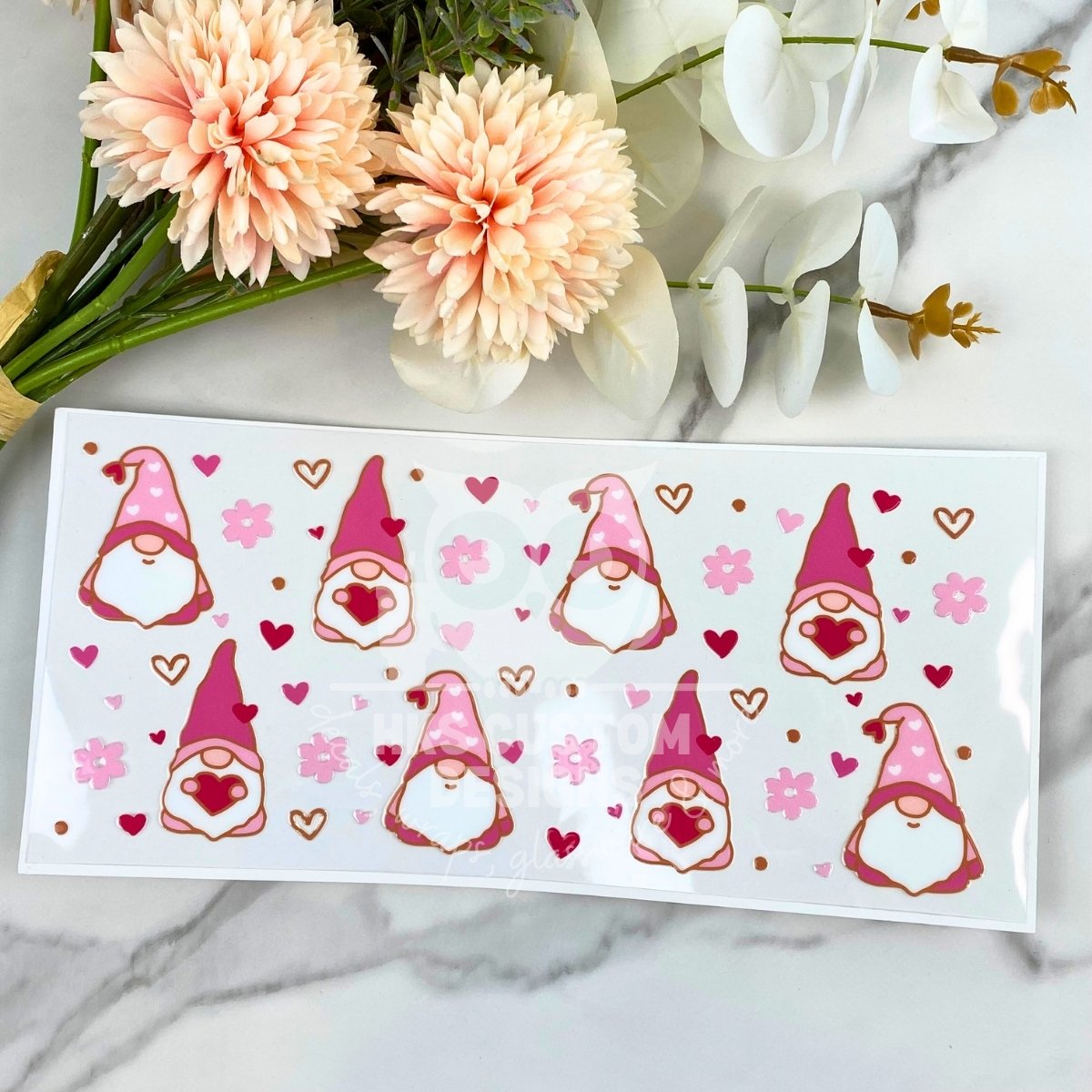 Pink Gnomes | 16 oz UV DTF Wrap