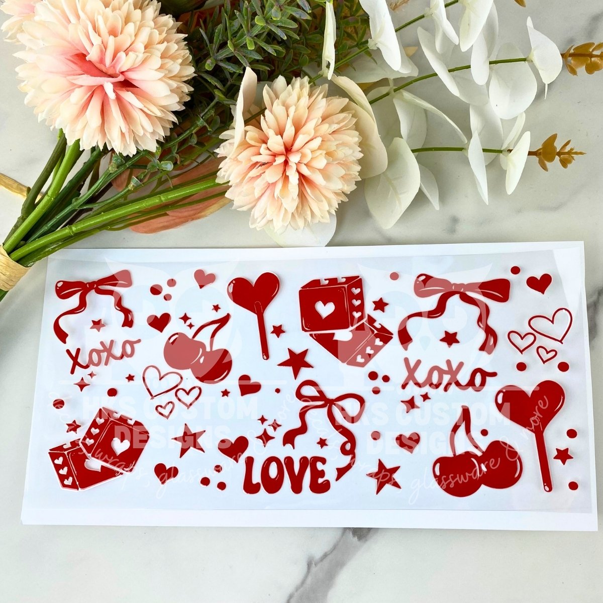 Red Valentines | 16 oz UV DTF Wrap