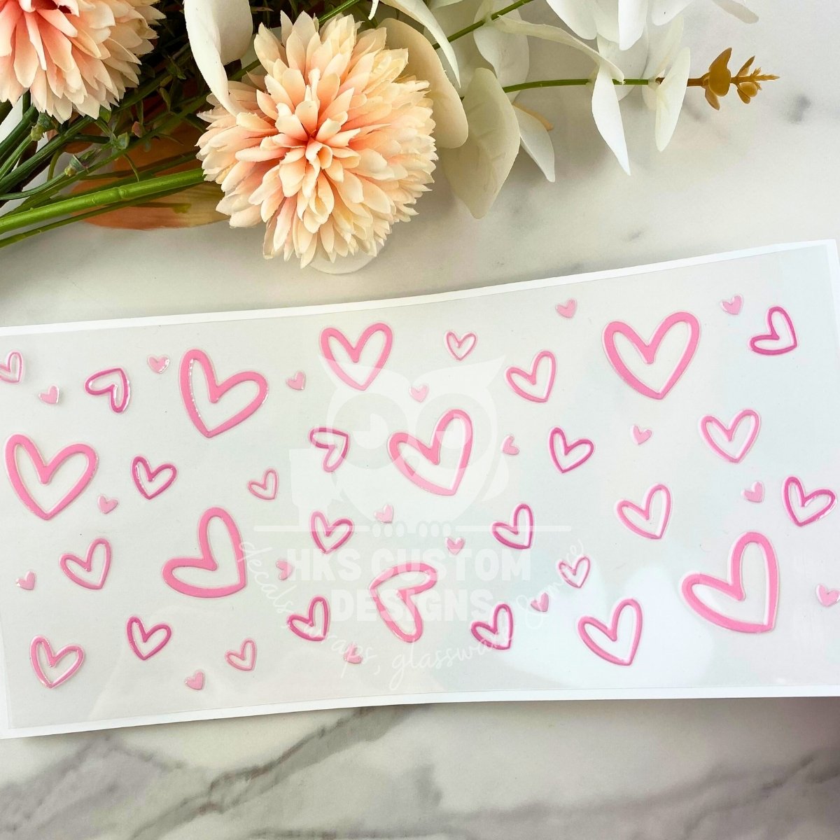 Pink Hearts2 | 16 oz UV DTF Wrap