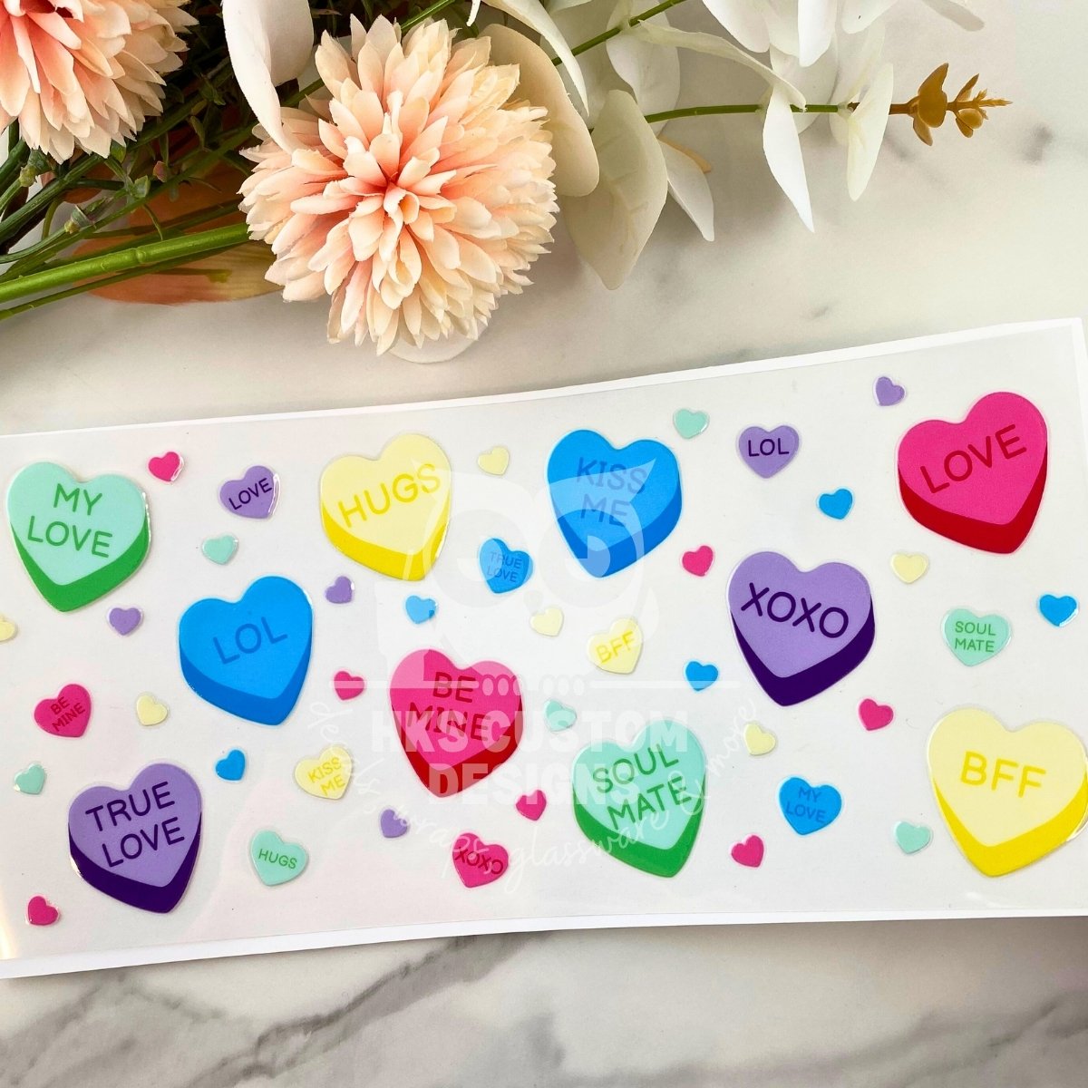 Colorful Hearts2 | 16 oz UV DTF Wrap