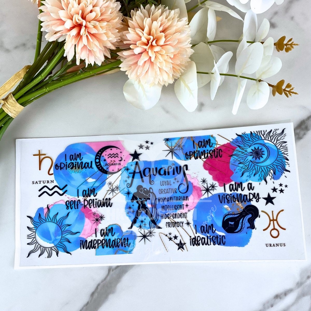 Aquarius | Zodiac 16 oz UV DTF Wrap