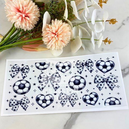 Soccer and Bows | 16 oz UV DTF Wrap