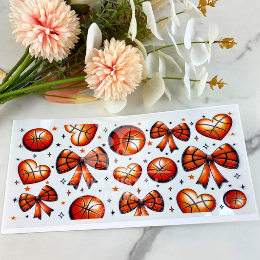 Basketballs and Bows | 16 oz UV DTF Wrap