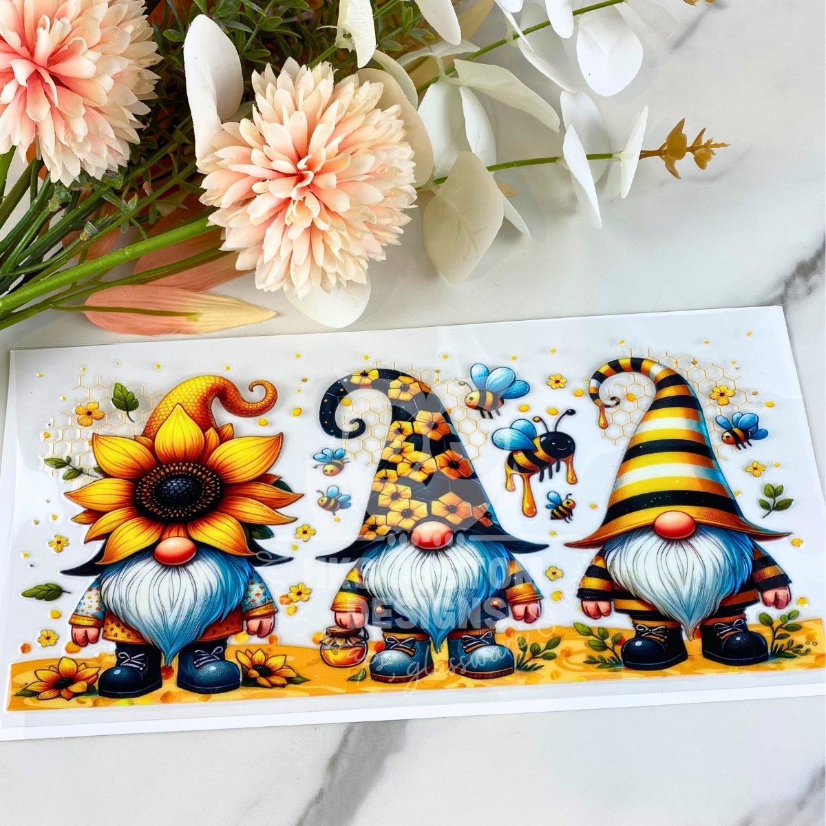 Sunflower Gnomes | 16 oz UV DTF Wrap
