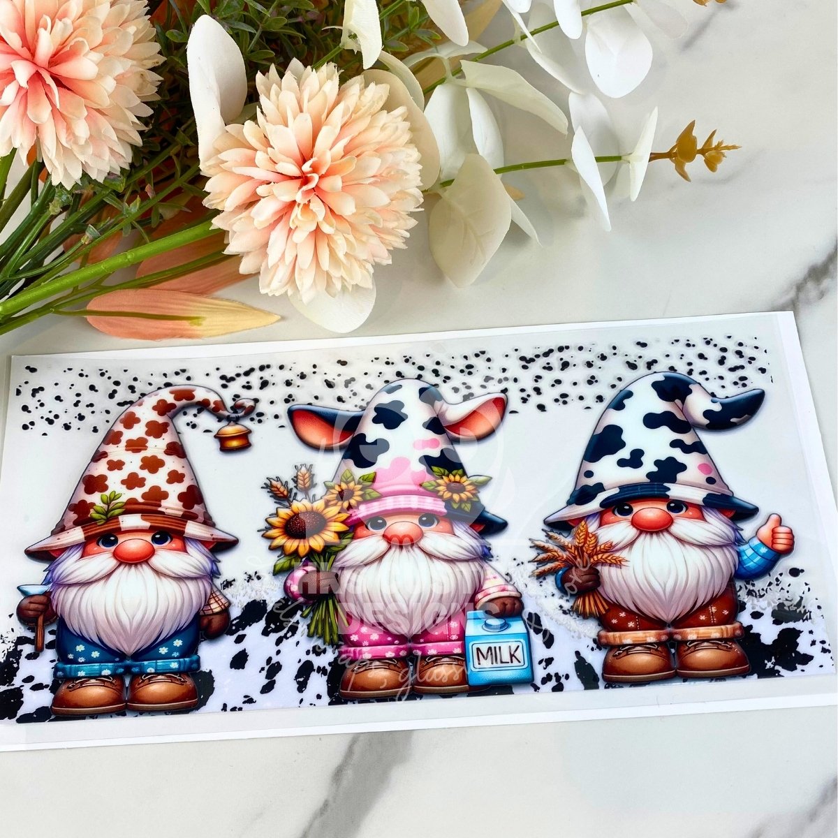 Cow Gnomes | 16 oz UV DTF Wrap