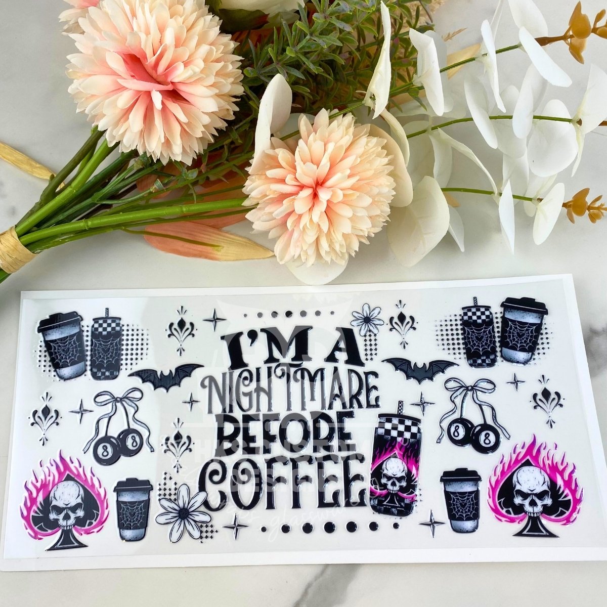 Nightmare Before Coffee2 | 16 oz UV DTF Wrap