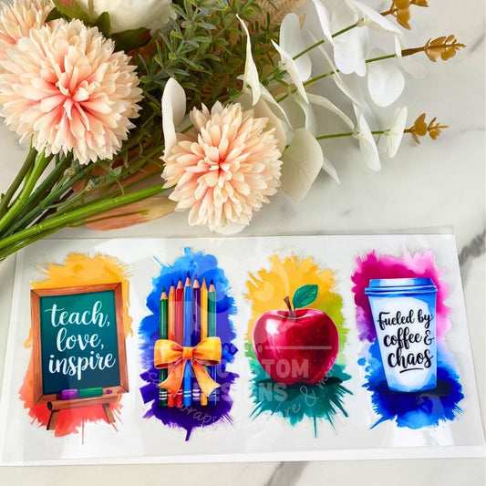 Watercolor Teacher | 16 oz UV DTF Wrap