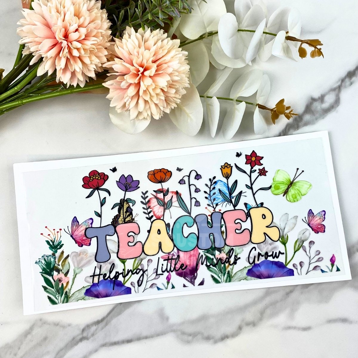 Floral Teacher | 16 oz UV DTF Wrap