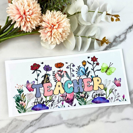 Floral Teacher | 16 oz UV DTF Wrap