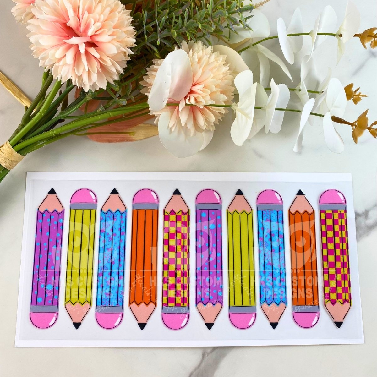Colorful Pencils | 16 oz UV DTF Wrap