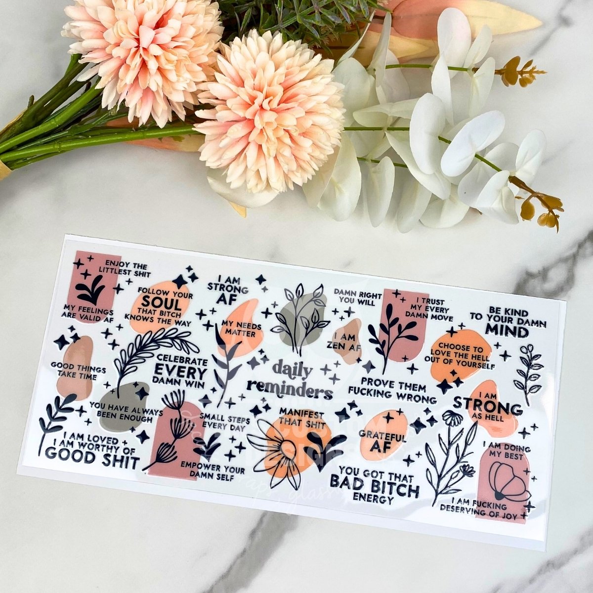 Daily Reminders | 16 oz UV DTF Wrap