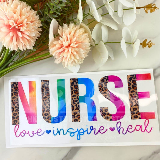 Nurse (love, inspire, heal) | 16 oz UV DTF Wrap