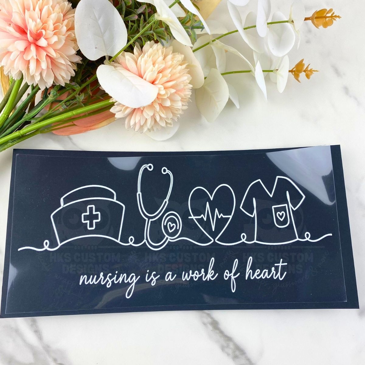 Nursing is a work of Heart | 16 oz UV DTF Wrap