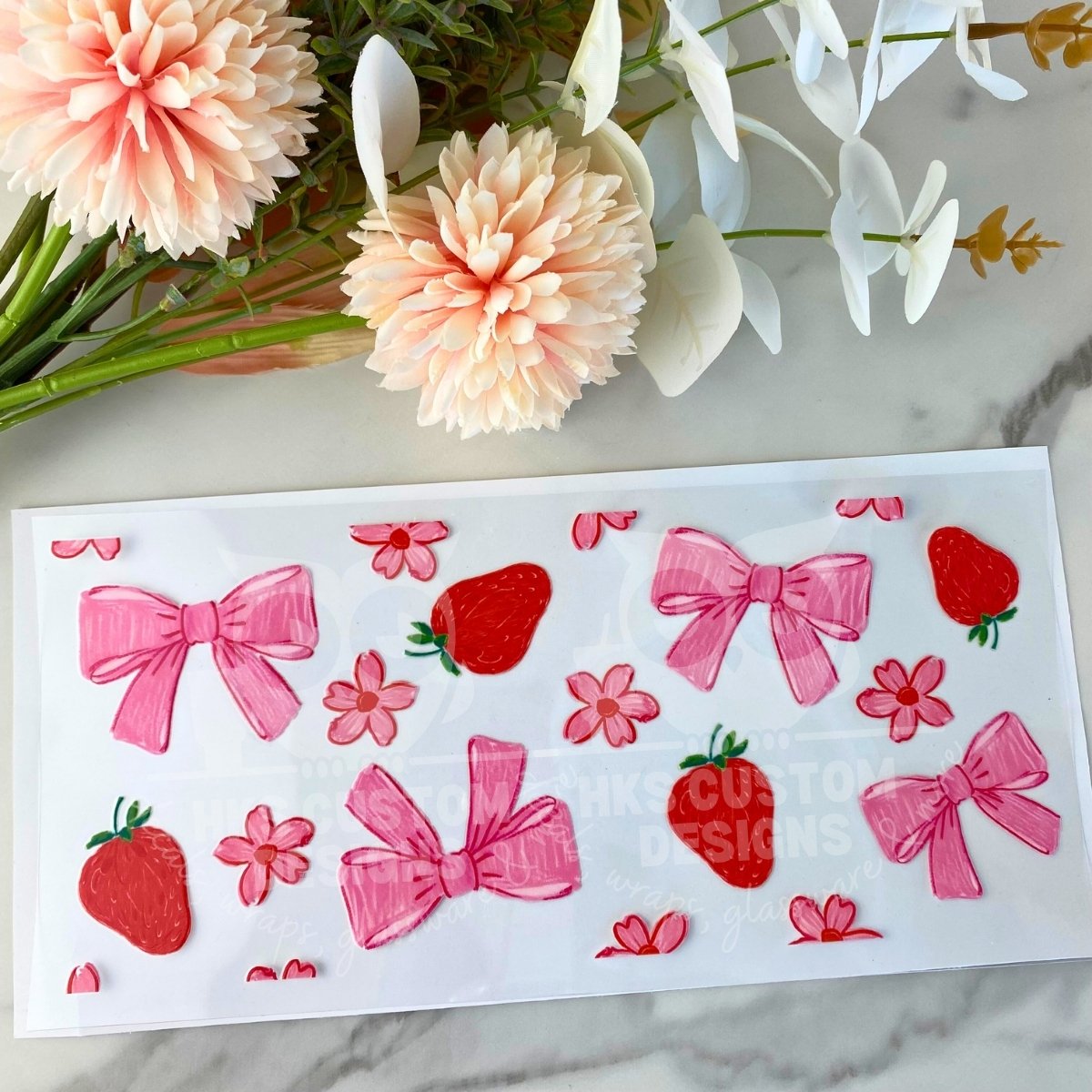 Bows and Strawberries2 | 16 oz UV DTF Wrap