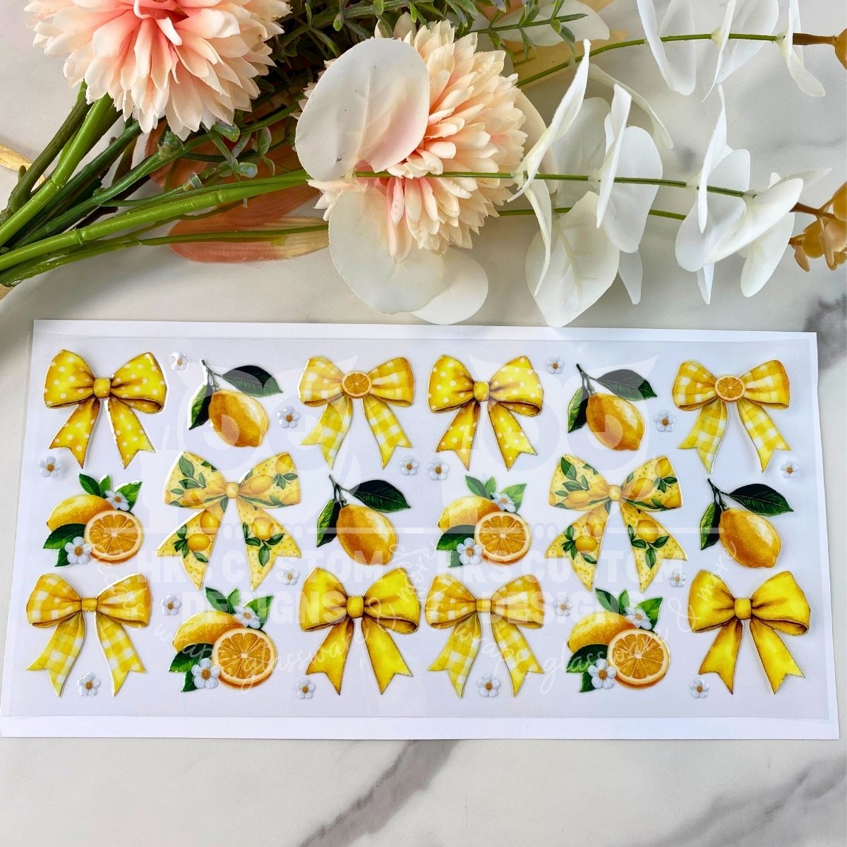 Lemons and Bows | 16 oz UV DTF Wrap