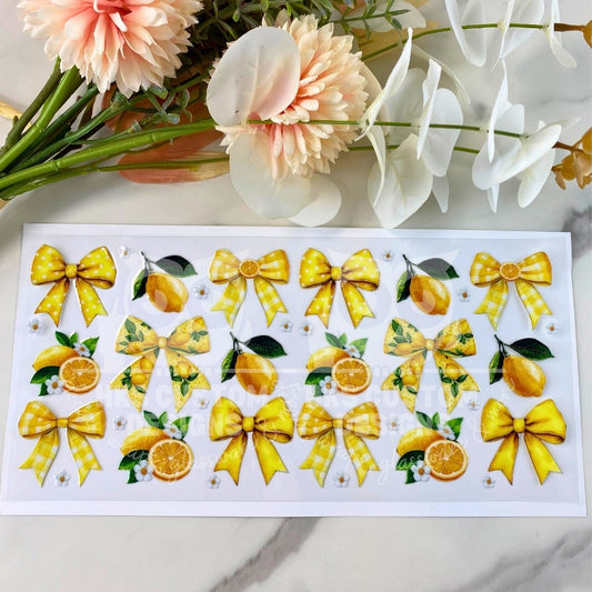 Lemons and Bows | 16 oz UV DTF Wrap