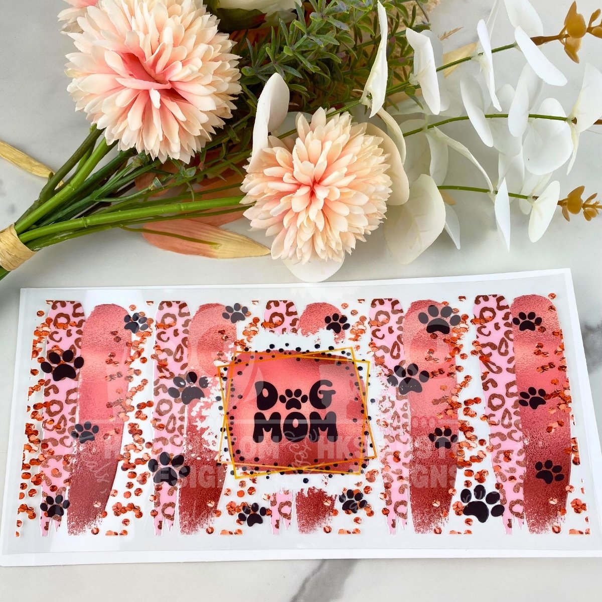Dog Mom Brush Strokes | 16 oz UV DTF Wrap