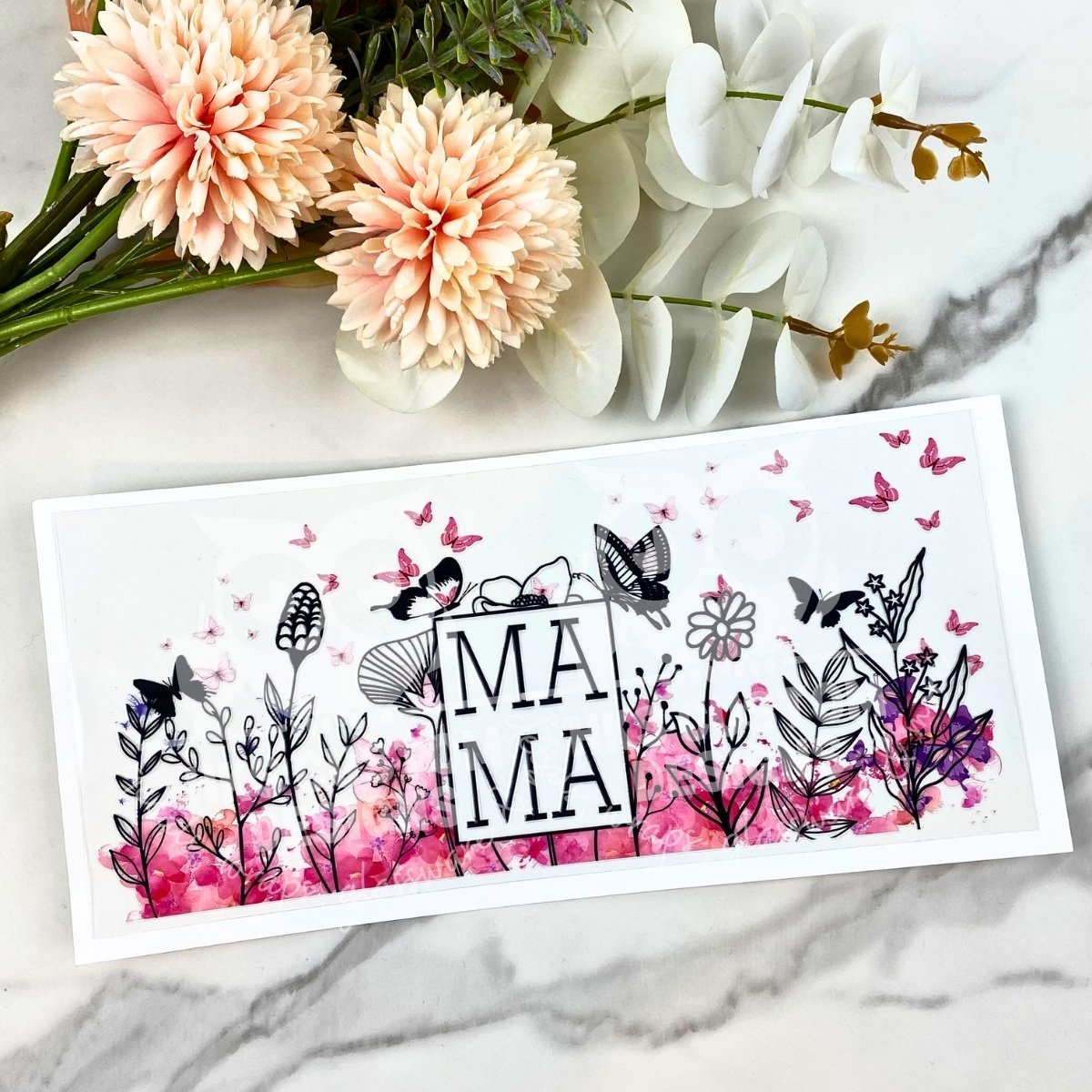 Floral & Butterfly Mama | 16 oz UV DTF Wrap