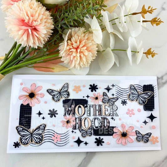 Motherhood Butterfly Floral | 16 oz UV DTF Wrap