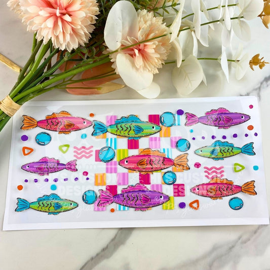 Colorful Fish | 16 oz UV DTF Wrap