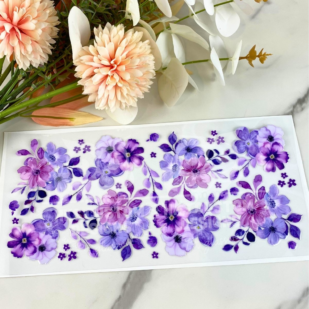 Purple Floral | 16 oz UV DTF Wrap