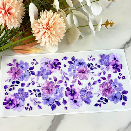 Purple Floral | 16 oz UV DTF Wrap